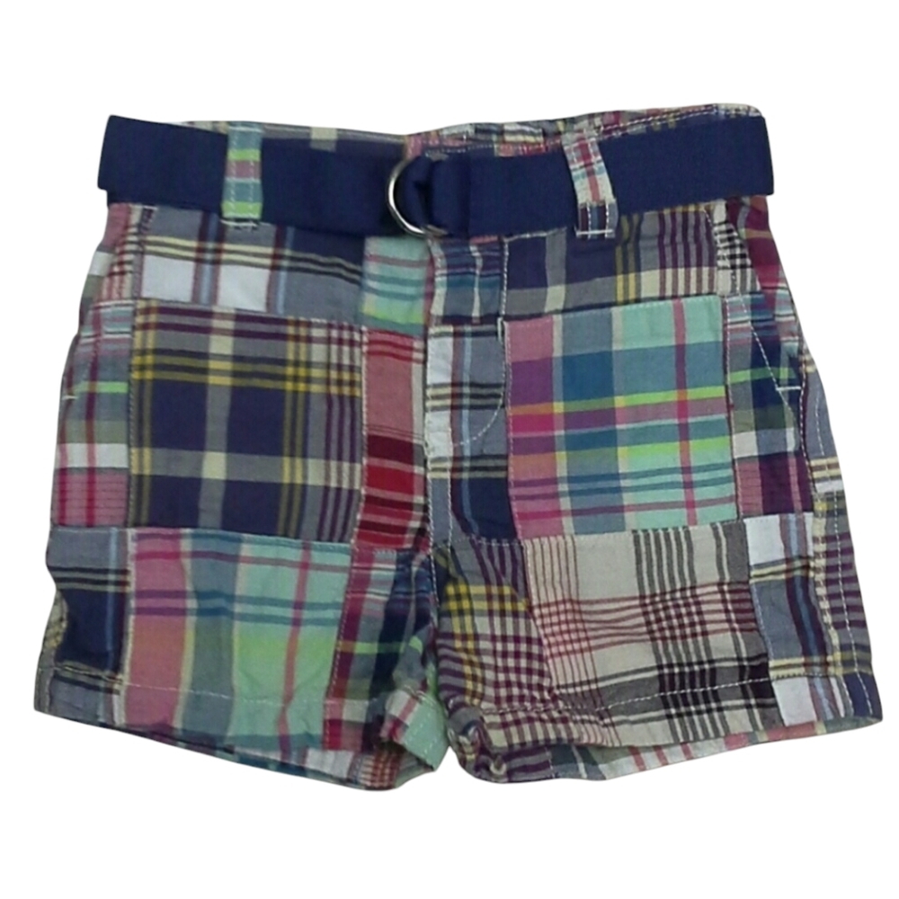 Ralph Lauren Polo patchwork Plaid Belted Baby Shorts